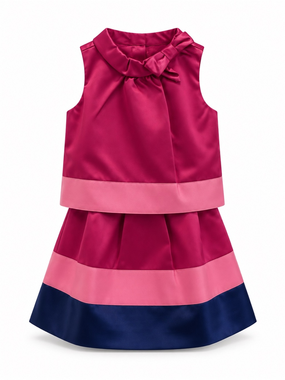 Janie and Jack Fuchsia Bow-Accent Satin Top